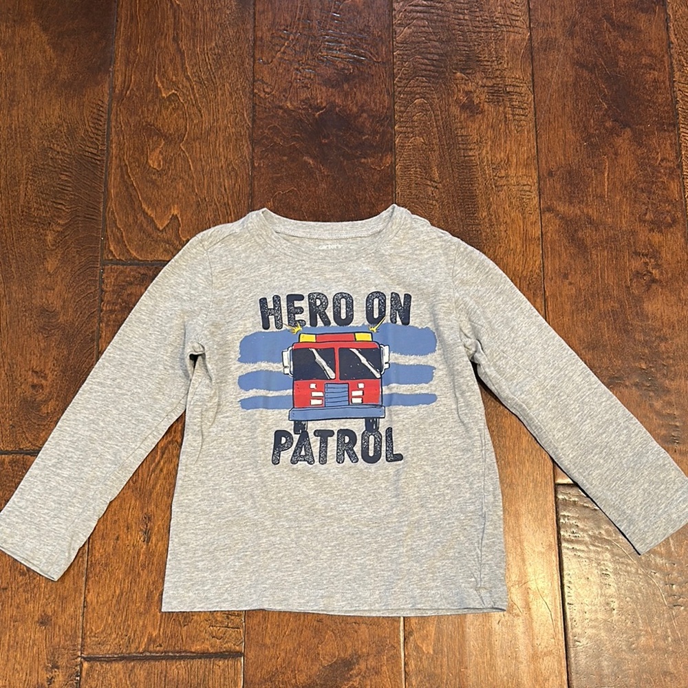 Carter’s Toddler Boy Hero On Patrol Kids Long Sleeve Shirt - Gray